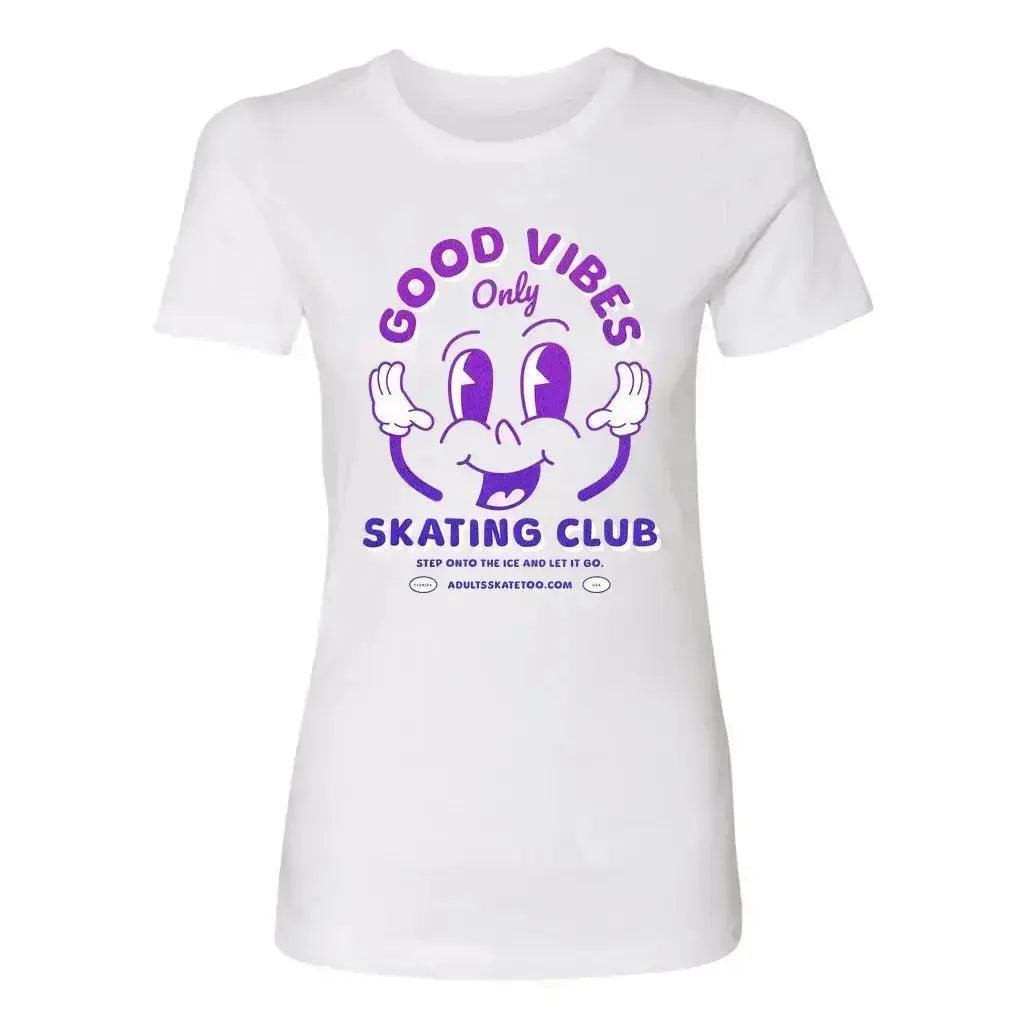 Good Vibes Only Women’s Boyfriend T-shirt Adults Skate Too LLC