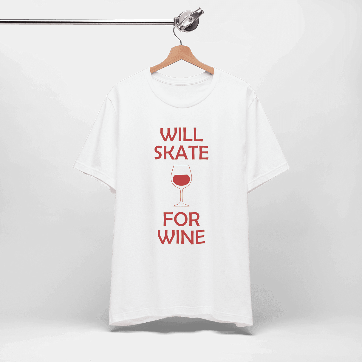 Will Skate For Wine T-Shirt - Adults Skate Too LLC