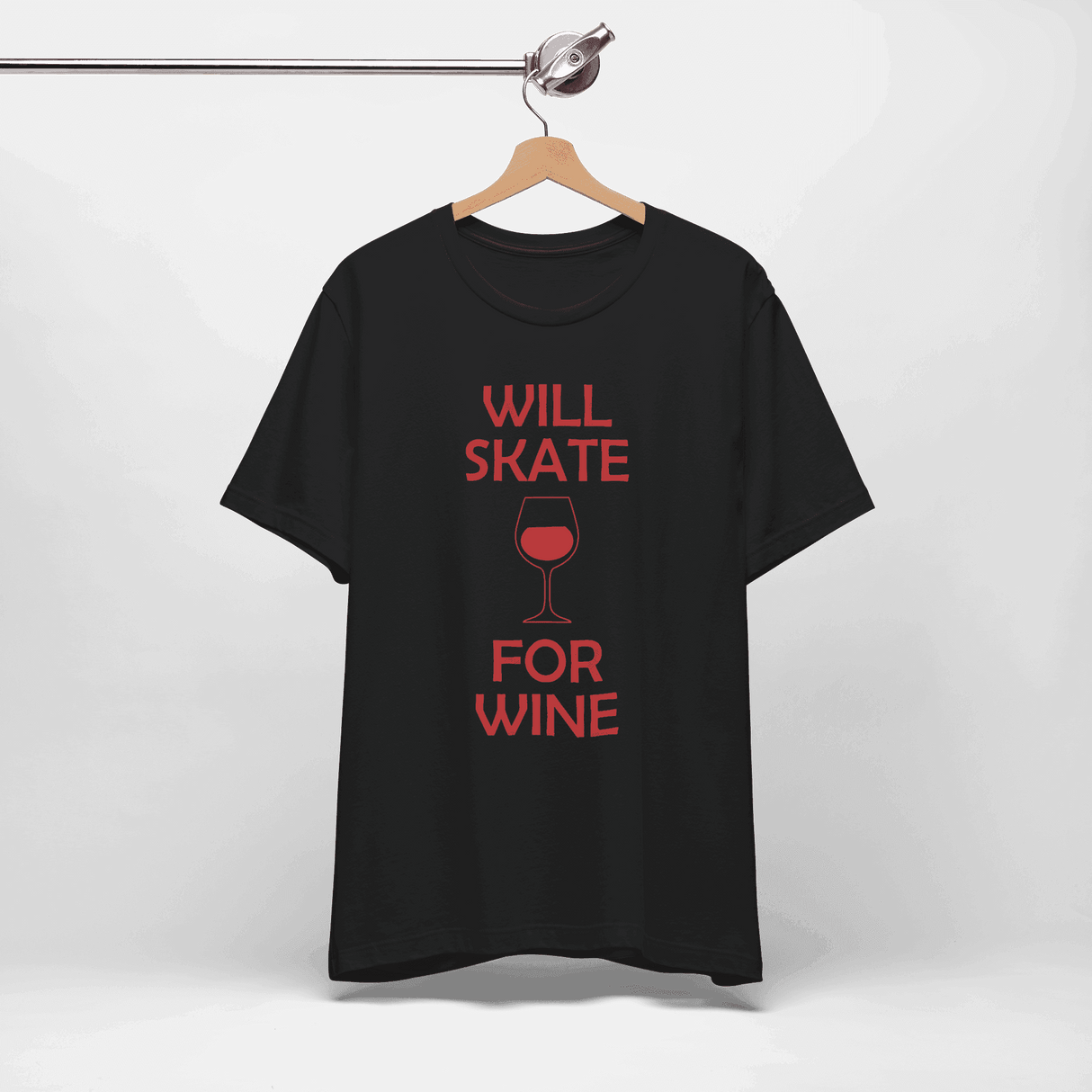 Will Skate For Wine T-Shirt - Adults Skate Too LLC