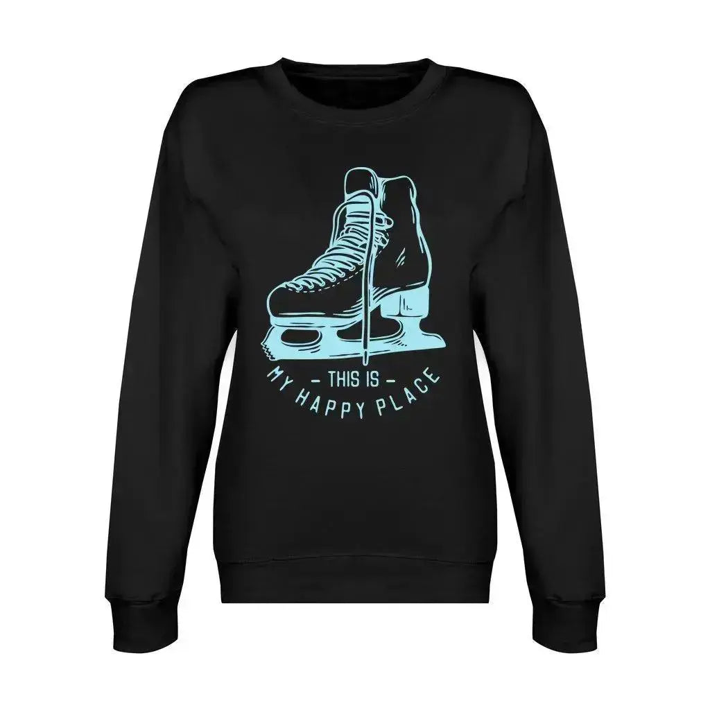 Happy Place Unisex Sweatshirt Adults Skate Too LLC