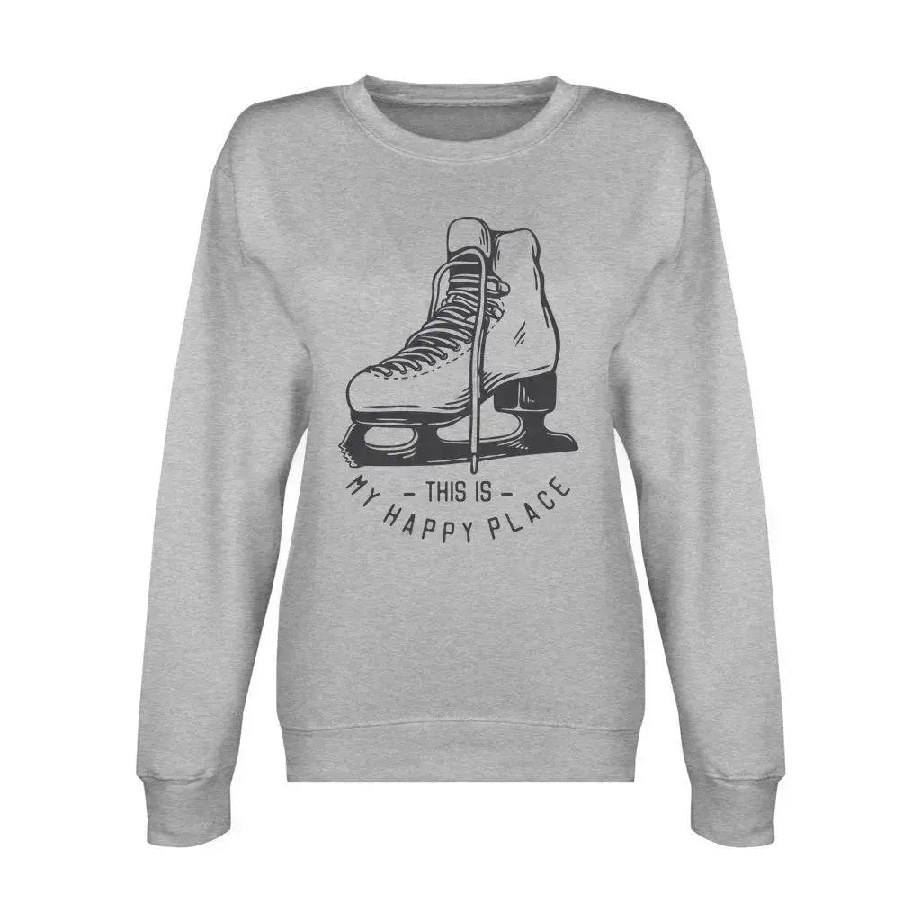 Happy Place Unisex Sweatshirt Adults Skate Too LLC