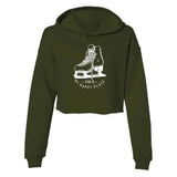 Happy Place Women's Hooded Crop - Adults Skate Too LLC