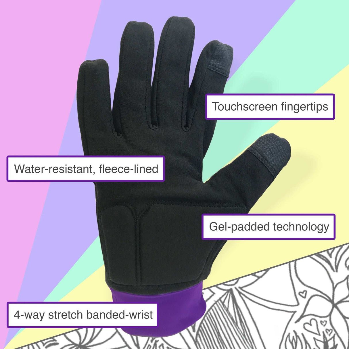 ColorFlow Padded Protective Gloves - Adults Skate Too LLC