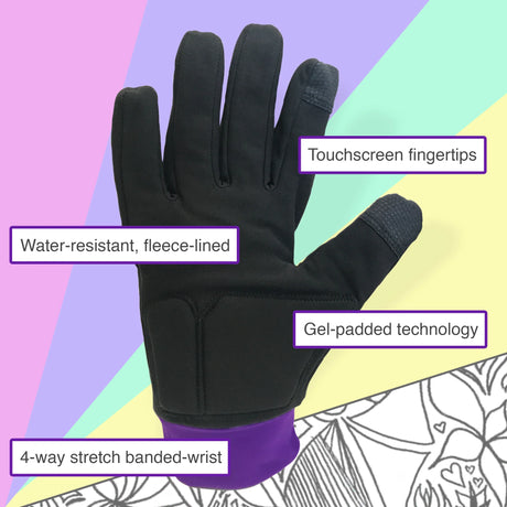 ColorFlow Gloves with Protective Padding & Fleece Lining