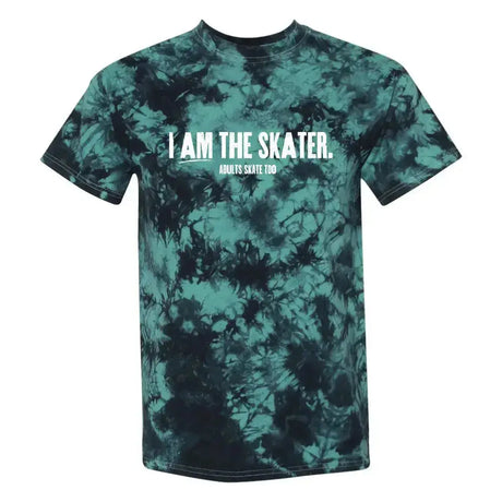 I Am The Skater 2.0 Teal Tie Dye Unisex Tee - 2XL Adults Skate Too LLC