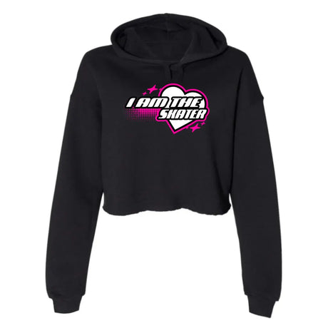 I Am The Skater Hearts Women's Cropped Fleece Hoodie Adults Skate Too LLC