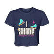 I Skate, Therefore I Fall Women’s Flowy Cropped Tee Adults Skate Too LLC