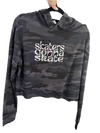 Skaters Gonna Skate Holographic Crop Hoodie - M