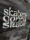 Skaters Gonna Skate Holographic Crop Hoodie - M