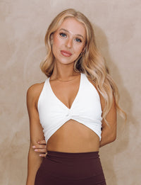 Astoria LIVE LUXE Front Crossed Crop - White - Adults Skate Too LLC