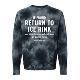 If Found Unisex Black Tie-Dyed Sweatshirt - XS - Adults Skate Too LLC