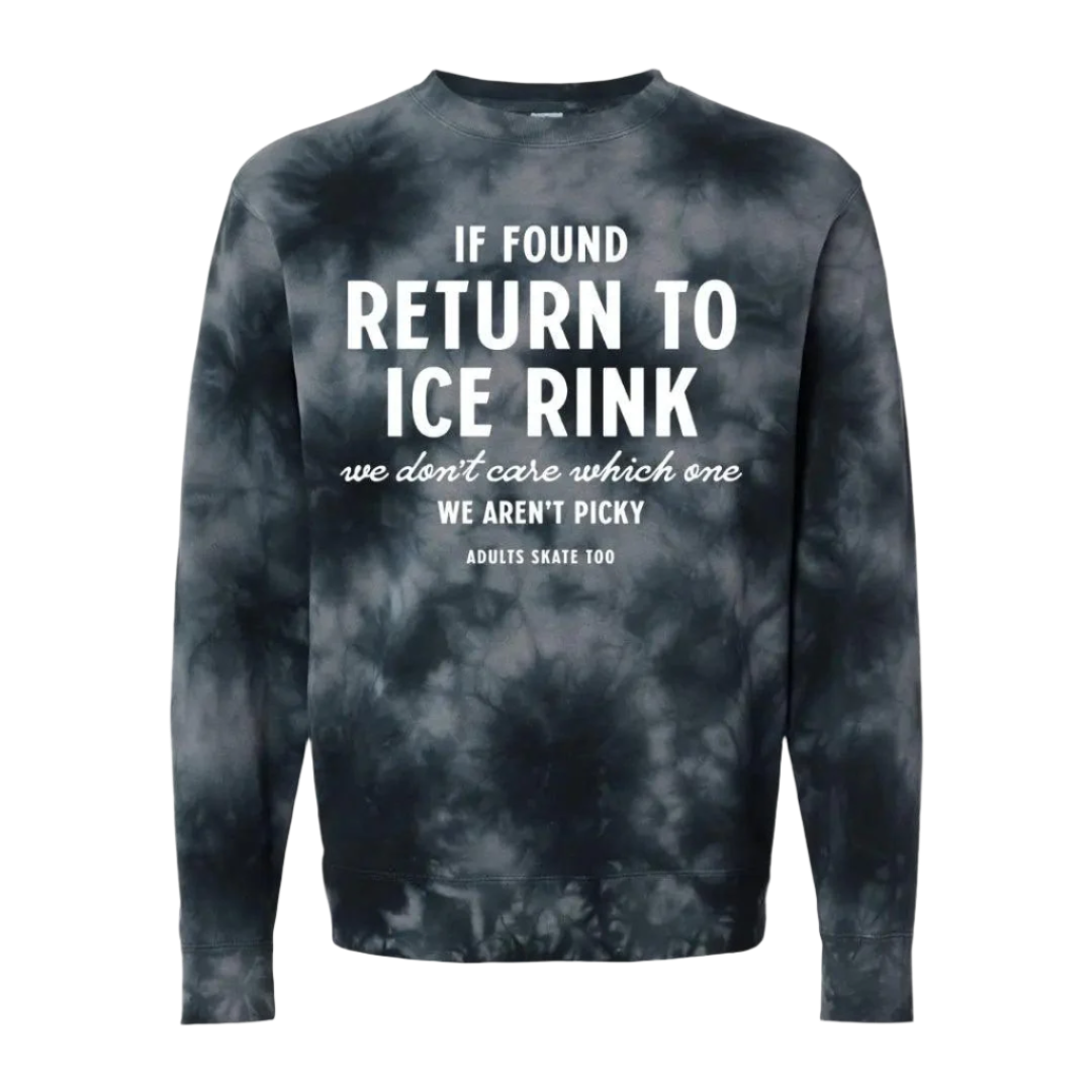 If Found Unisex Black Tie-Dyed Sweatshirt - XS