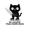 Knife Shoes Cat Vinyl Sticker