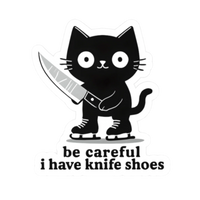 Knife Shoes Cat Vinyl Sticker