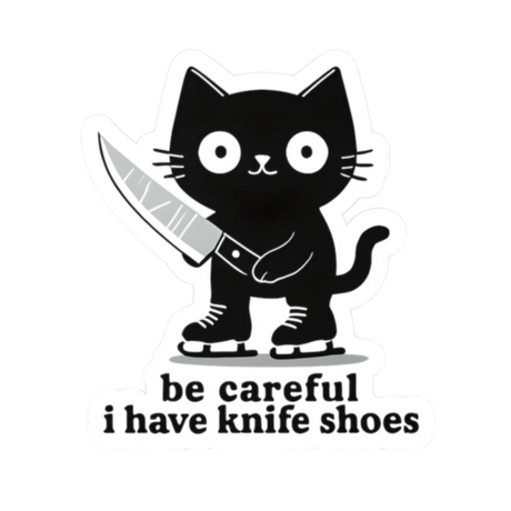 Knife Shoes Cat Vinyl Sticker - Adults Skate Too LLC