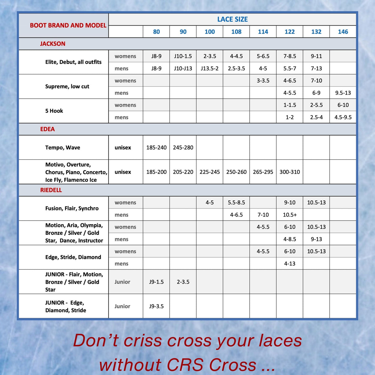CRS Cross Figure Skate Laces - 2 Pair