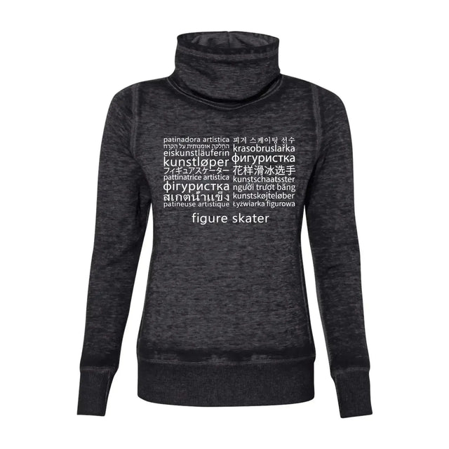 Languages - Feminine - Cowl Neck Sweatshirt Adults Skate Too LLC