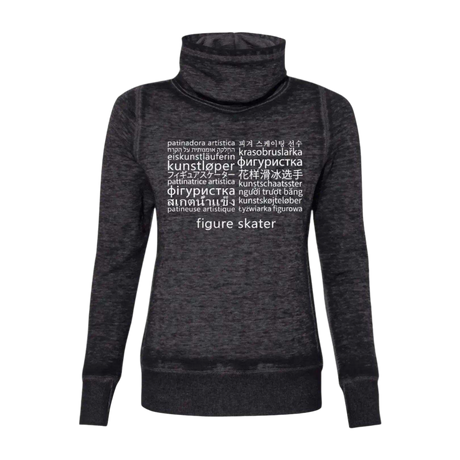 Languages Cowl Neck Sweatshirt - Adults Skate Too LLC