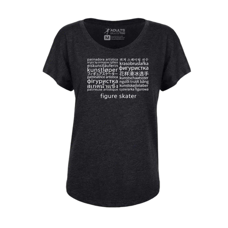 Languages Dolman Tee - Adults Skate Too LLC