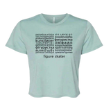 Languages Flowy Crop - Adults Skate Too LLC