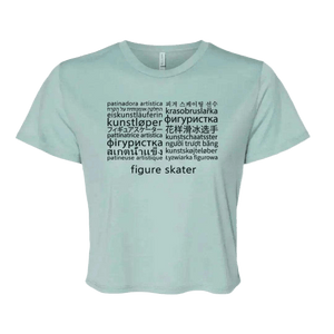 Languages Flowy Crop - Adults Skate Too LLC