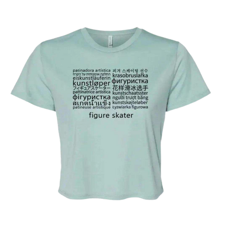 Languages Flowy Crop - Adults Skate Too LLC