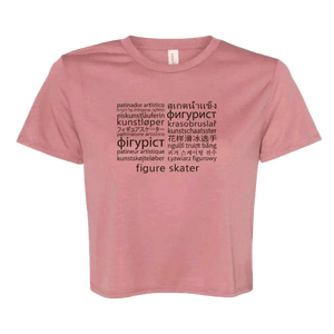 Languages Flowy Crop - Adults Skate Too LLC