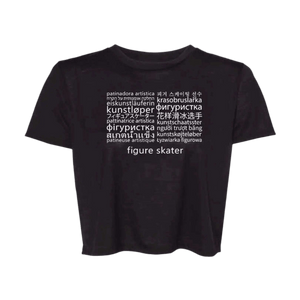 Languages Flowy Crop - Adults Skate Too LLC