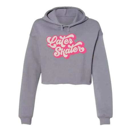Later Skater Women's Hooded Crop Adults Skate Too LLC