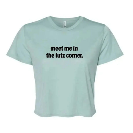 Meet Me in the Lutz Corner Women's Flowy Crop Tee Adults Skate Too LLC