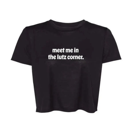 Meet Me in the Lutz Corner Women's Flowy Crop Tee Adults Skate Too LLC