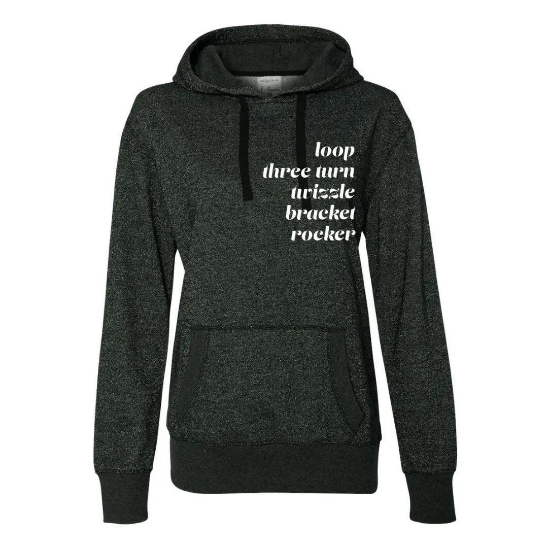 Moves Women's French Terry Glitter Hoodie - Adults Skate Too LLC