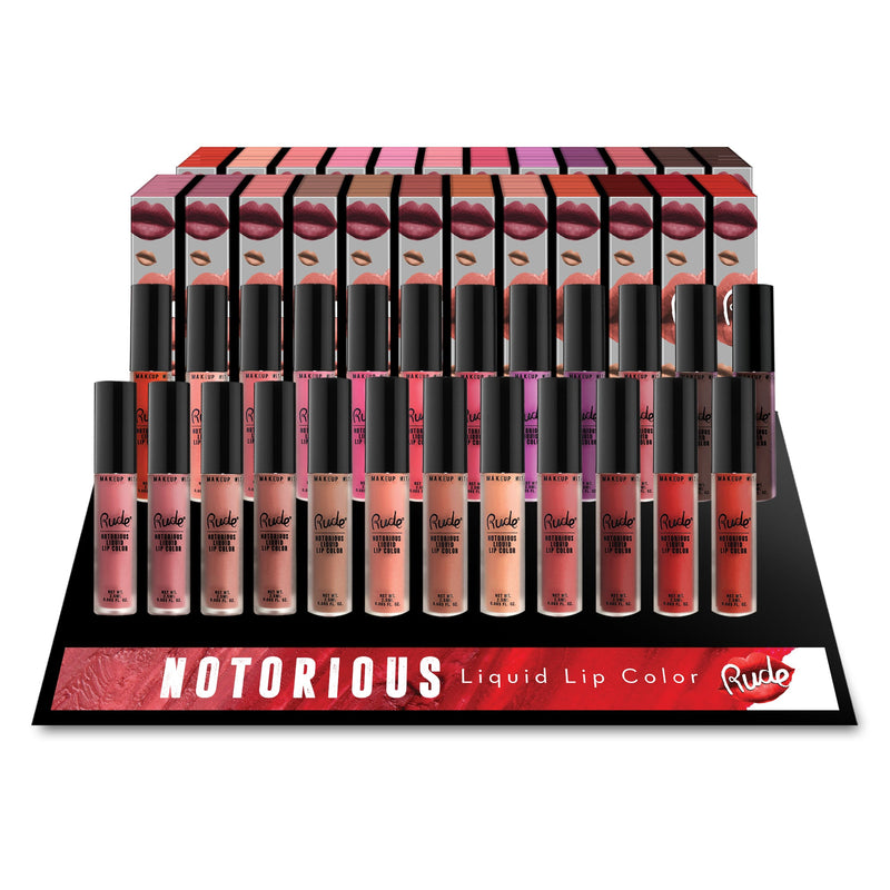 Notorious Liquid Lip Color Display Set,  144 pcs