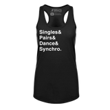 [VAULT] Singles & Pairs & Dance & Synchro. Racerback Tank - Adults Skate Too LLC