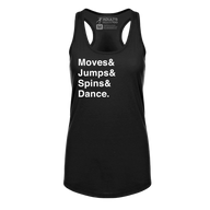 [VAULT] Moves & Jumps & Spins & Dance. Racerback Tank - Adults Skate Too LLC