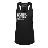 [VAULT] Single. Double. Triple. Quad. Racerback Tank - Adults Skate Too LLC