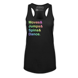 [VAULT] Moves & Jumps & Spins & Dance. Racerback Tank - Adults Skate Too LLC