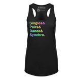 [VAULT] Singles & Pairs & Dance & Synchro. Racerback Tank - Adults Skate Too LLC