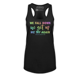 [VAULT] We Fall Down, We Get Up, We Try Again Racerback Tank - Adults Skate Too LLC