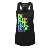 Eat Sleep Skate Repeat Racerback Tank - Adults Skate Too LLC