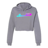 Ombré Blade Women's Cropped Fleece Hoodie Adults Skate Too LLC