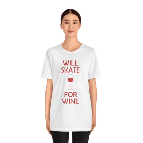 Will Skate For Wine T-Shirt - Adults Skate Too LLC