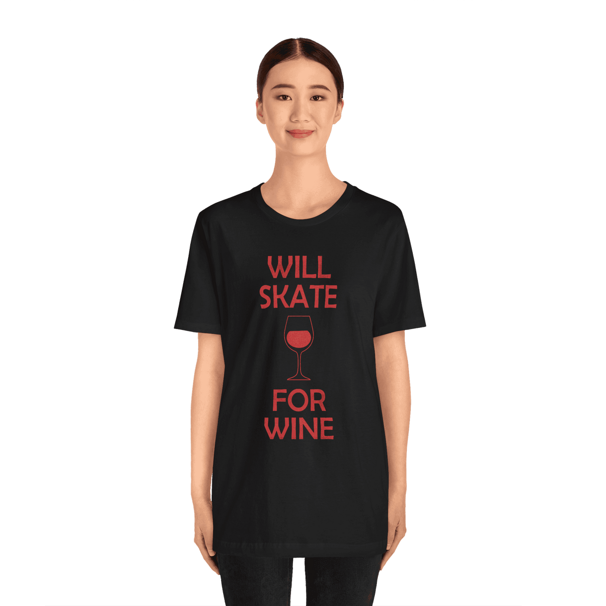 Will Skate For Wine T-Shirt - Adults Skate Too LLC