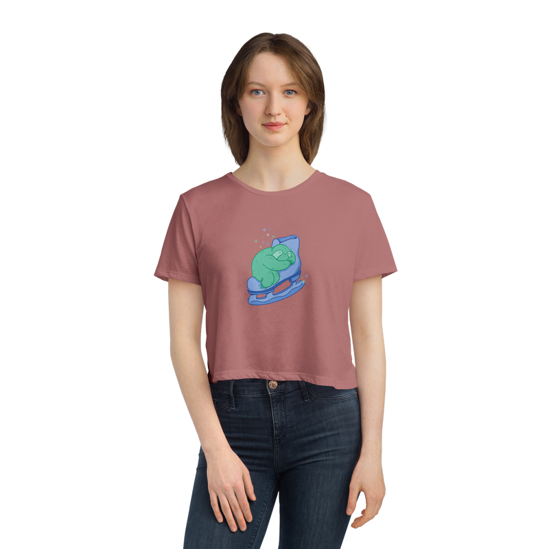 Skating Sloth Flowy Crop