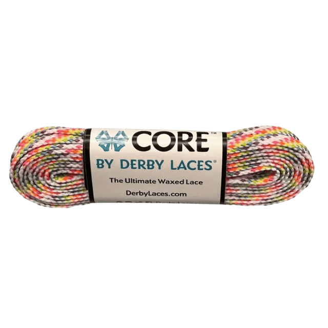 Derby Laces Rainbow White CORE Laces - 108 inch