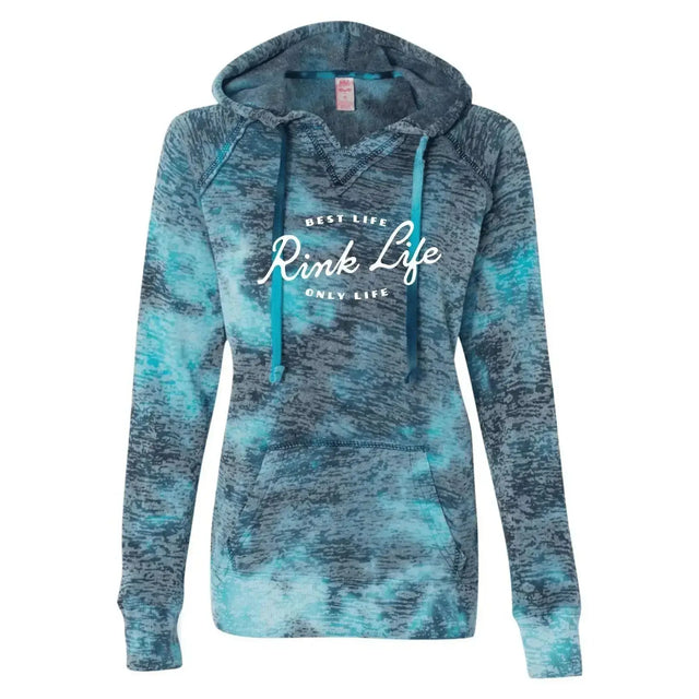 Rink Life Women’s Burnout Hooded Sweatshirt Adults Skate Too LLC