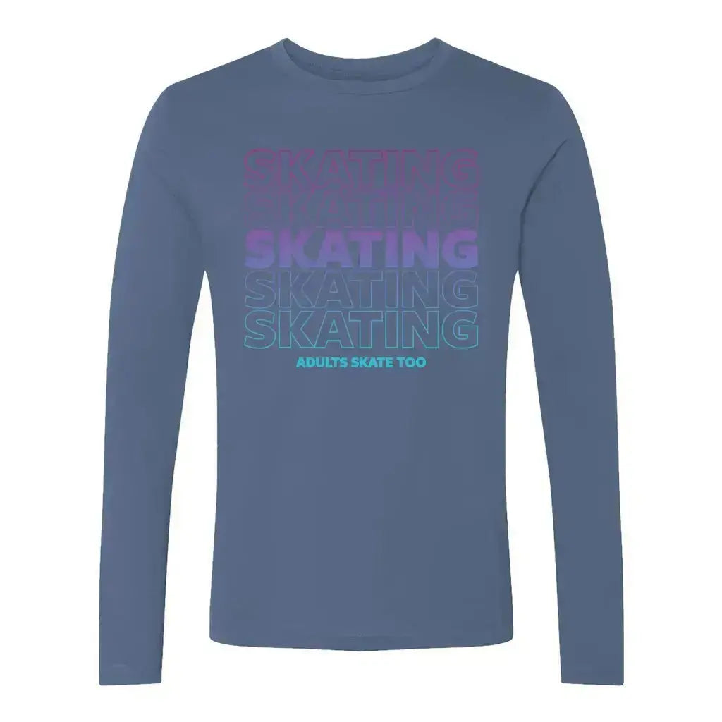 SKATING Unisex Cotton Long Sleeve Crew Adults Skate Too LLC