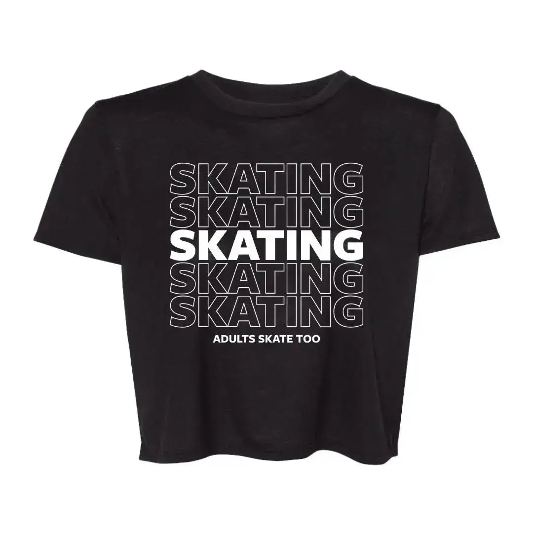 SKATING Women's Flowy Crop Tee Adults Skate Too LLC