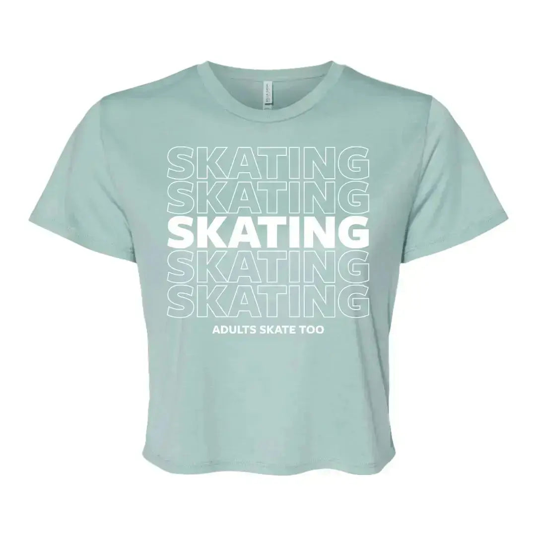 SKATING Women's Flowy Crop Tee Adults Skate Too LLC