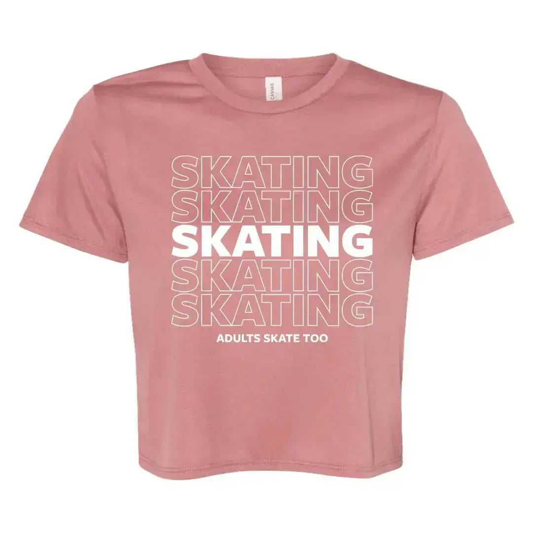 SKATING Women's Flowy Crop Tee Adults Skate Too LLC